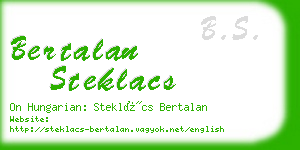 bertalan steklacs business card